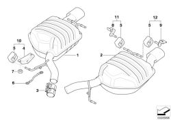 BMW original Silenciador adicional dcha. 6er E64 (18307544292) (18307544292)