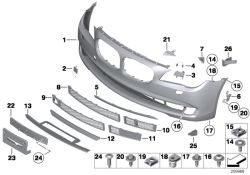 Original BMW Verkleidung Stossfänger grundiert vorn PDC / SIDEVIEW (51117238751)