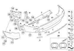 BMW original Asiento parachoques, esquina tras. dcha.  (51127226936)