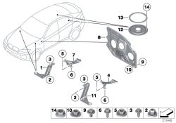 BMW d'origine Dado esagonale M6 (07146988146)