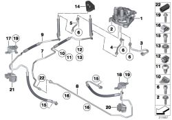 Support de tuyau radiateur d`huile d`origine BMW  (17227591711)