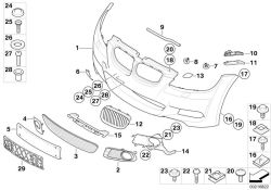 Trim cover, bumper, primered, front -M-