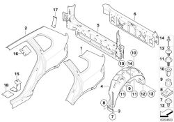 Original BMW Verstärkungsblech C-Säule links  (41217275587)