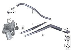 Original BMW Wischermotor Heckscheibe rechts  (61627168154)