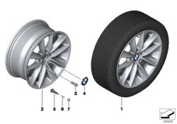 Original BMW Disc wheel, light alloy, Reflexsilber 8Jx18     ET:43 (36116787578)