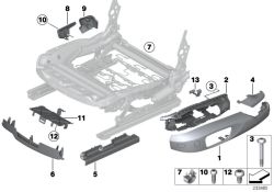 Covering cap, seat rail schwarz