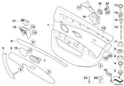 DOOR LINING LEATHER REAR RIGHT grau