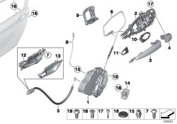 Original BMW Betätigungsstange Tür hinten rechts  (51227242572)