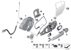 Original BMW Betätigungsstange Tür hinten links  (51227270003)