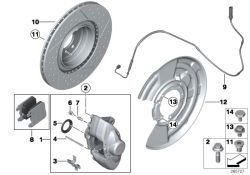 BMW original Caja de pinza de freno amarilla izq. M Performance (34206855481)