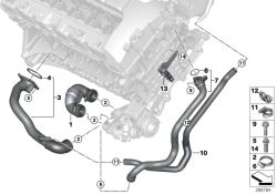 BMW original Conducto avance motor-bomba líq. refr. i3 I01 (11537558523) (11537558523)