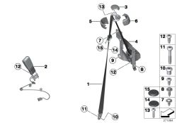 Original BMW Gurtstrammer links  (72112759233)