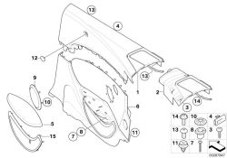 BMW original Revestimiento lateral tras. derecha 6er F06 SCHWARZ (51439153126) (51439153126)