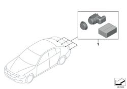 Satz Aufnahme PDC-/PMA-Sensor hinten 