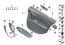 Door lining cloth rear right, Number 01 in the illustration