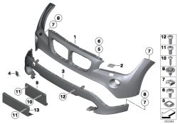 Original BMW Verkleidung Stossfänger grundiert vorn SRA (51117345030)