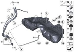 BMW original Deposito de combustible plastico  (16117267498)