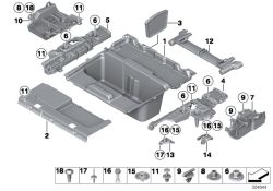 Original BMW Ablagewanne Gepäckraumboden hinten  (51477349391)