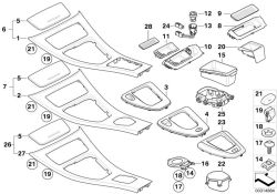 BMW d'origine Serie di listelli decorativi noce  (51167129547)