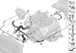 Original BMW Pipe, cylinder head-heater supply  (11537838212)