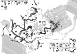 Original BMW Leitung Heizungsrücklauf-Thermostat-  (17127552405)