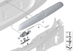 Original BMW Griffleiste Heckklappe mit Taster Alu (51137362119)