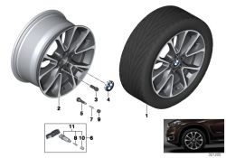 Original BMW Disk wheel, light alloy, in Orbitgrey 9Jx19     ET:48 (36116853955)