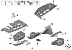 Passenger's footwell trim panel schwarz