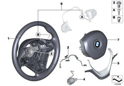 Original BMW Sport steering wheel, leather Oyster Dunkel (32306863350)
