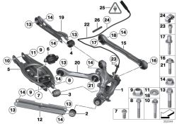 BMW original Alojamiento de goma amortiguador  (33526768544)