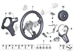 Cover for steering wheel, rear 