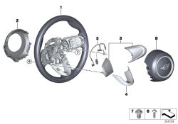 Cover for steering wheel, rear 