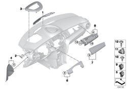 Trim panel, I-panel, outer right Airbag off