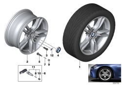 Original BMW Disk wheel light alloy dekor silver 2 8Jx18     ET:34 (36117845880)
