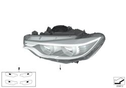 Original BMW Bi-xenon headlight AKL, left  (63117377839)