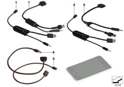Adaptateur Media Apple iPod / iPhone d`origine BMW 30 polig (61122344300)