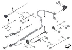 BMW original Juego cables engranaje dirección 7er F04 (61129197823) (61129197823)