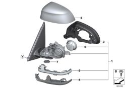 Rétroviseur ext. chauffant sans glace D d`origine BMW  (51167396062)