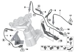 Original BMW Lambdasonde, SCHWARZ L= 650mm (11787535269)