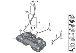 Plastic fuel tank 61l