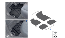Original BMW Fussmatten Allwetter hinten schwarz (51475A20D39)