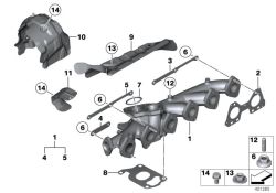 Heat shield, exhaust manifold, Number 09 in the illustration