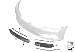 Grille, air inlet, middle, Number 01 in the illustration