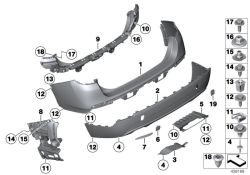 Original BMW Verkleidung Stossfänger hinten unten PDC (51122993569)