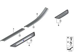 BMW original Clip amarillo X2 F39 length = 11,2MM (51478244458) (51478244458)