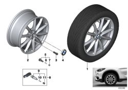 Original BMW Disc wheel, light alloy, reflex-silber 7,5x17    ET:52 (36106869172)