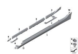 Original BMW Halteleiste Schweller hinten rechts  (51777318862)