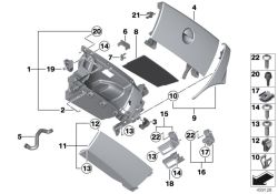 Boitier de boite a gants d`origine BMW  (51169801438)