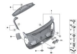 Original BMW Verkleidung Heckklappe oben oyster (51497381036)