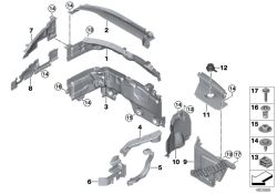 Original BMW Bulkhead, upper section, rear  (51717290714)